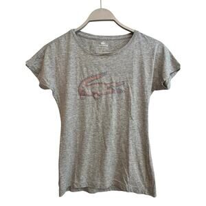 Lacoste Gray Super Soft 100% Cotton Women’s Tee Shirt Size: US Small Euro 36